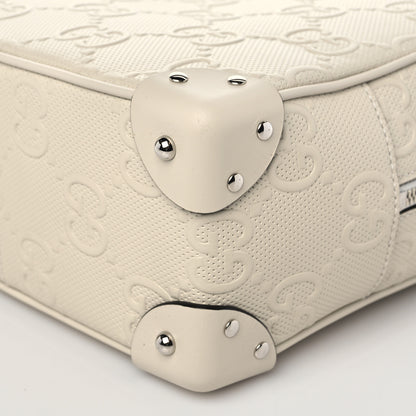 Gucci Calfskin GG Tennis Embossed Square Messenger Bag Mystic White 8 of 8