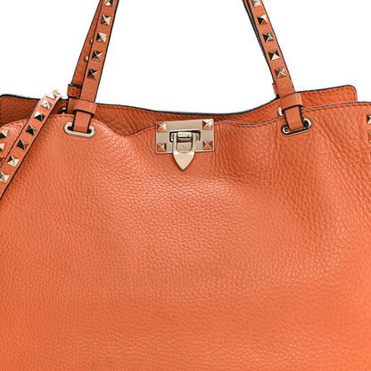 Valentino Garavani Pebbled Calfskin Medium Rockstud Tote Melon Sorbet 6 of 16