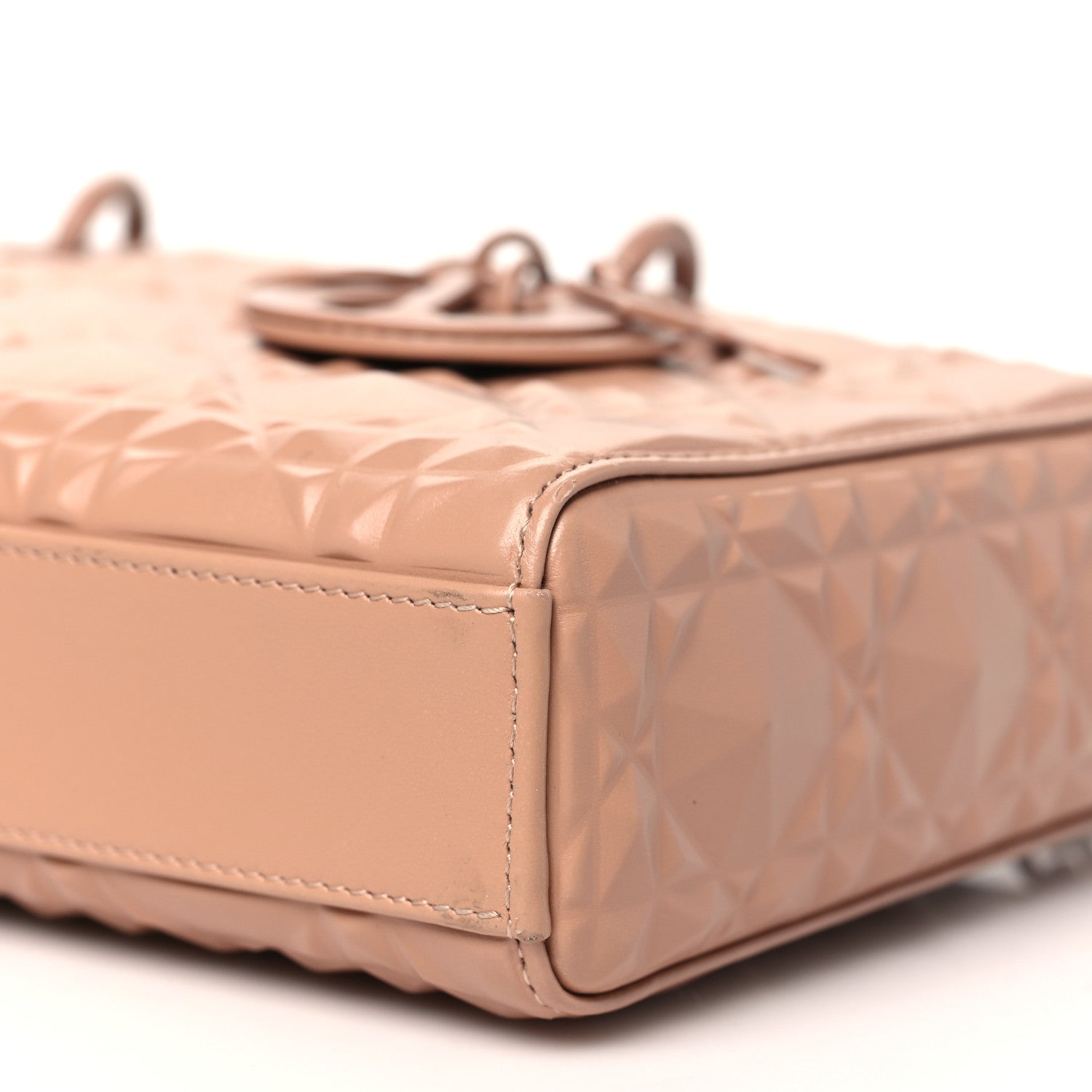 Christian Dior Calfskin Cannage Diamond Medium Lady D-Joy Rose Des Vents 10 of 10
