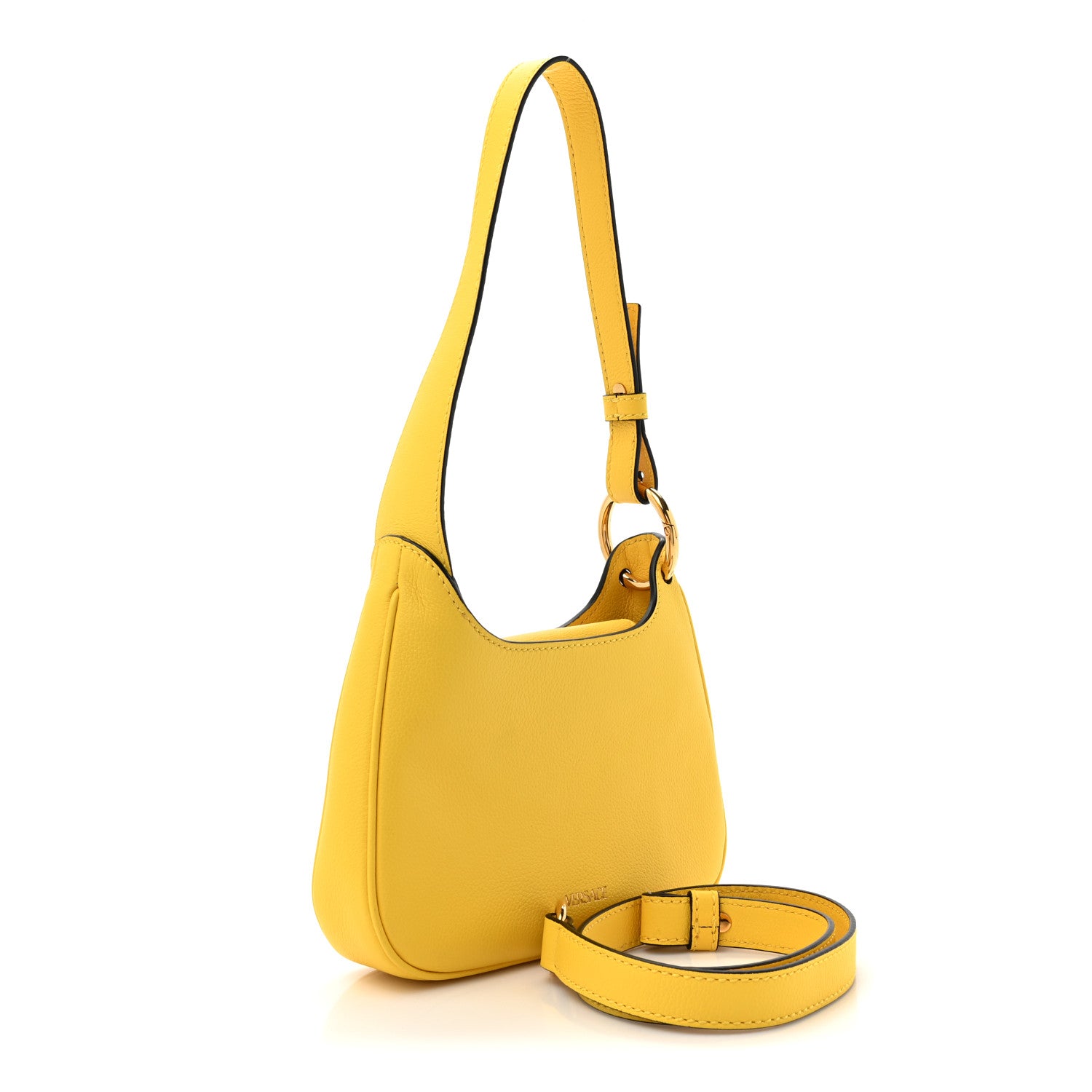 Versace Calfskin La Medusa Mini Hobo Crossbody Yellow 3 of 9