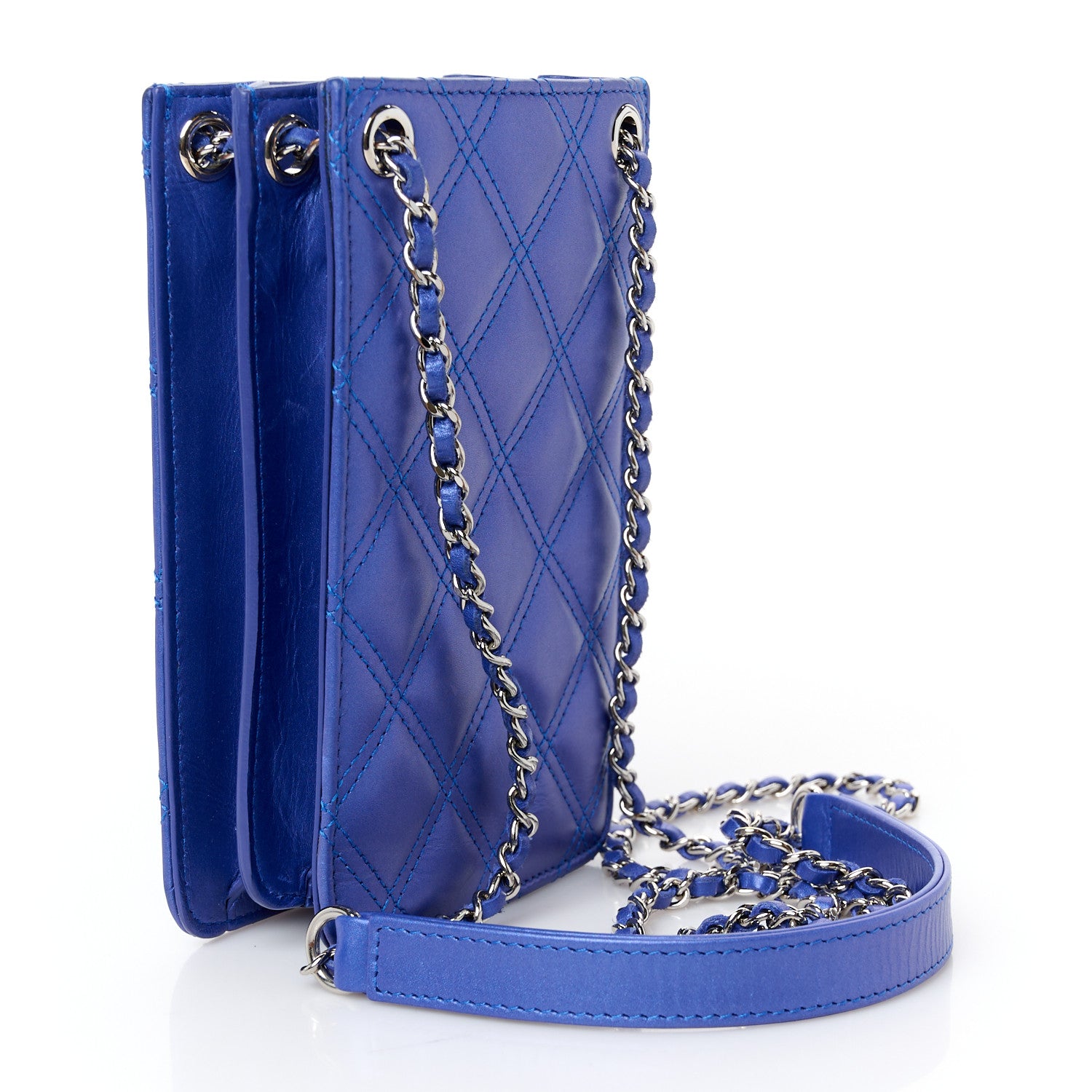Chanel Calfskin Quilted Crossbody CC Phone Holder Dark Blue 3 of 11