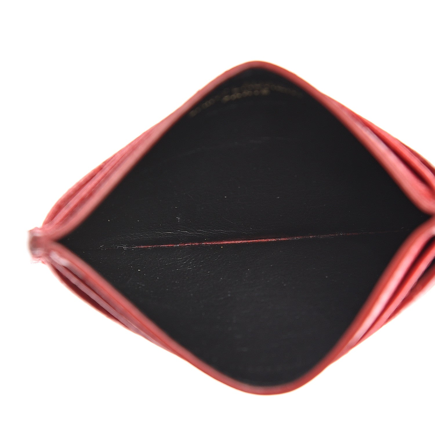 Saint Laurent Grain De Poudre Matelasse Chevron Monogram Credit Card Case Bandana Red 4 of 11