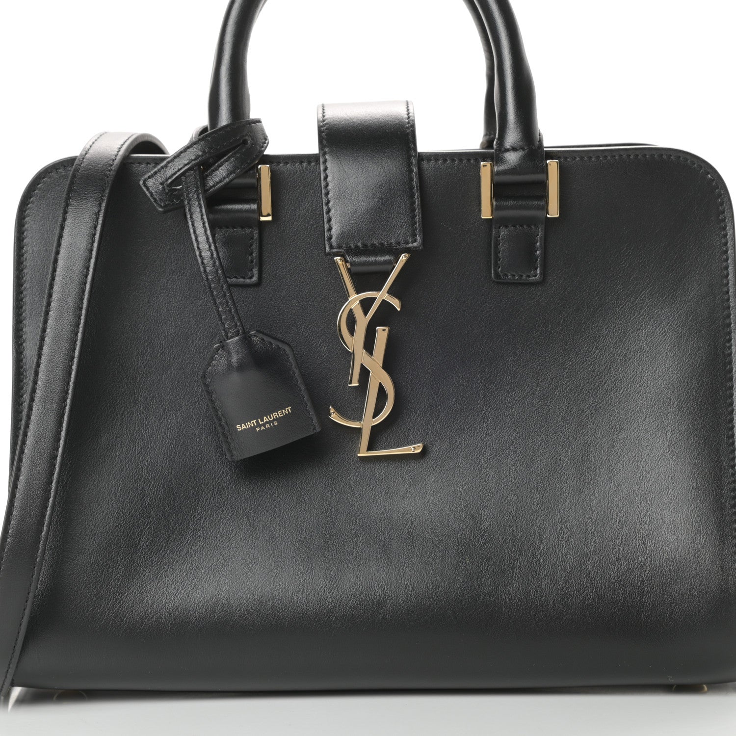 Saint Laurent Calfskin Monogram Baby Cabas Black 8 of 12
