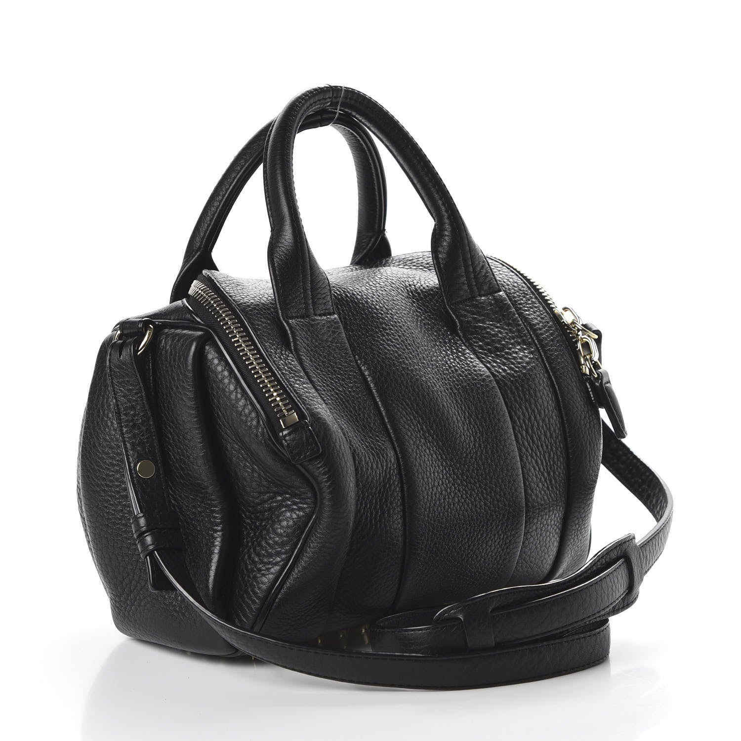 Alexander Wang Pebbled Lambskin Rockie Black Pale Gold Hardware 3 of 9