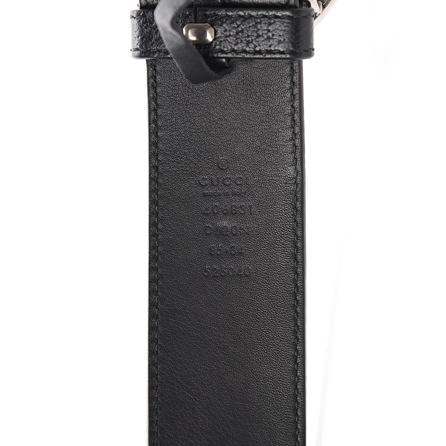 Textured Dollar Calfskin Nickel Double G 40mm Belt 85 34 Black