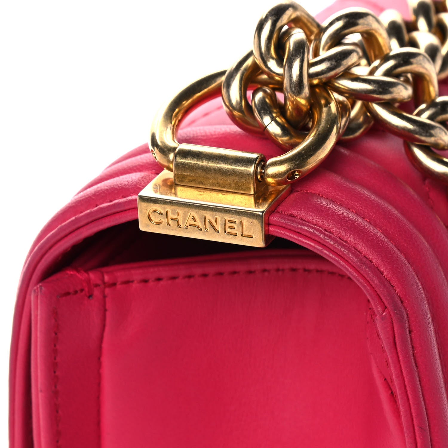 Chanel Lambskin Quilted Medium Boy Flap Fuchsia 9 of 13