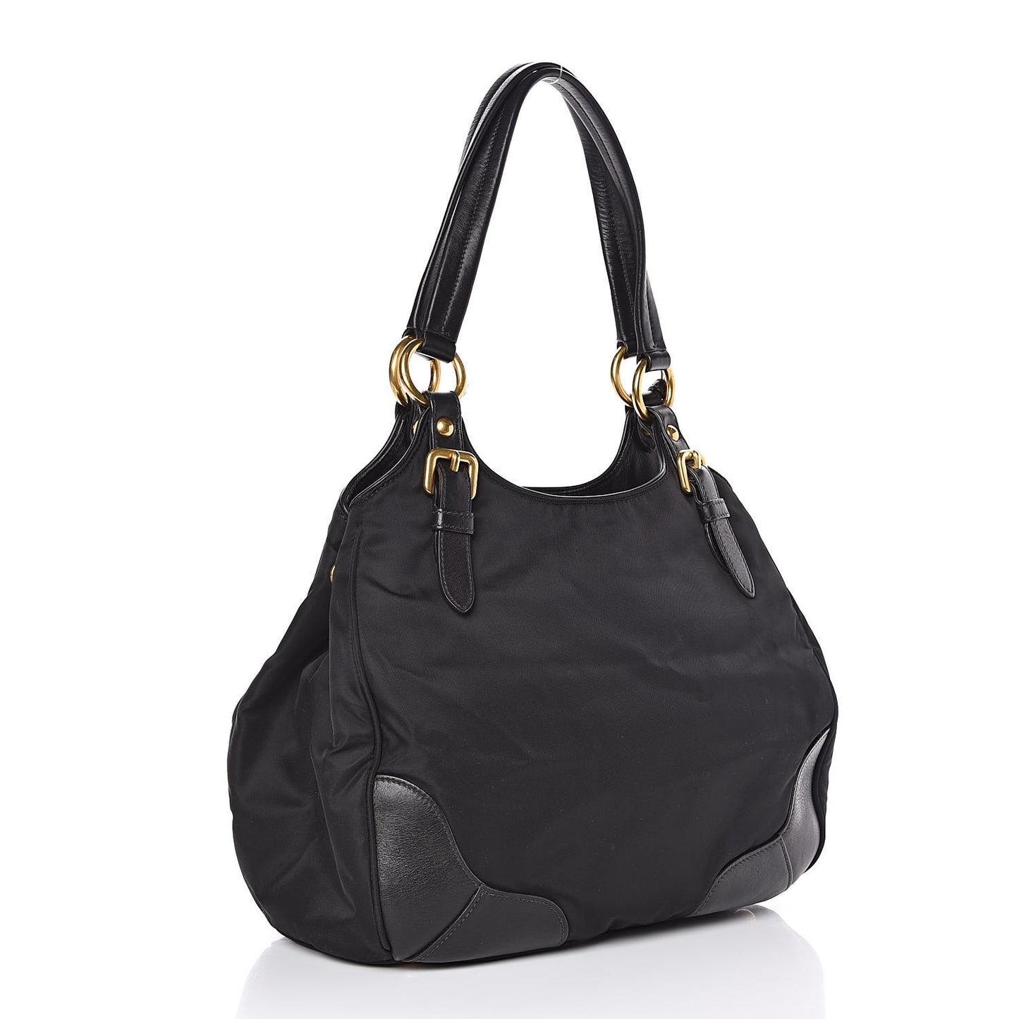 Tessuto Nylon Soft Calfskin Tote Black