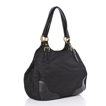Prada Tessuto Nylon Soft Calfskin Tote Black 3 of 10