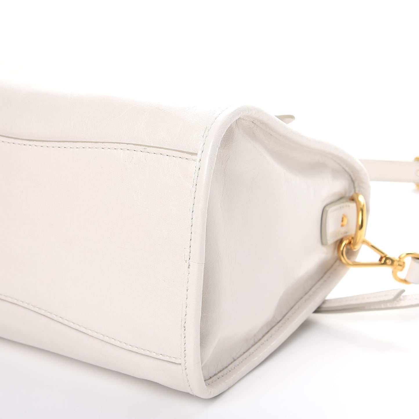 Vitello Shine Zip Tote Talco