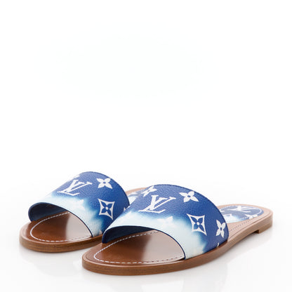Louis Vuitton Monogram Escale Lock It Flat Mule 37.5 Blue 4 of 10