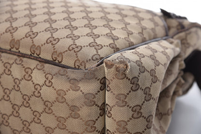 Gucci Monogram Natural Pigskin Large Diaper Bag Beige Ebony Cocoa Dark Chocolate 27 of 32
