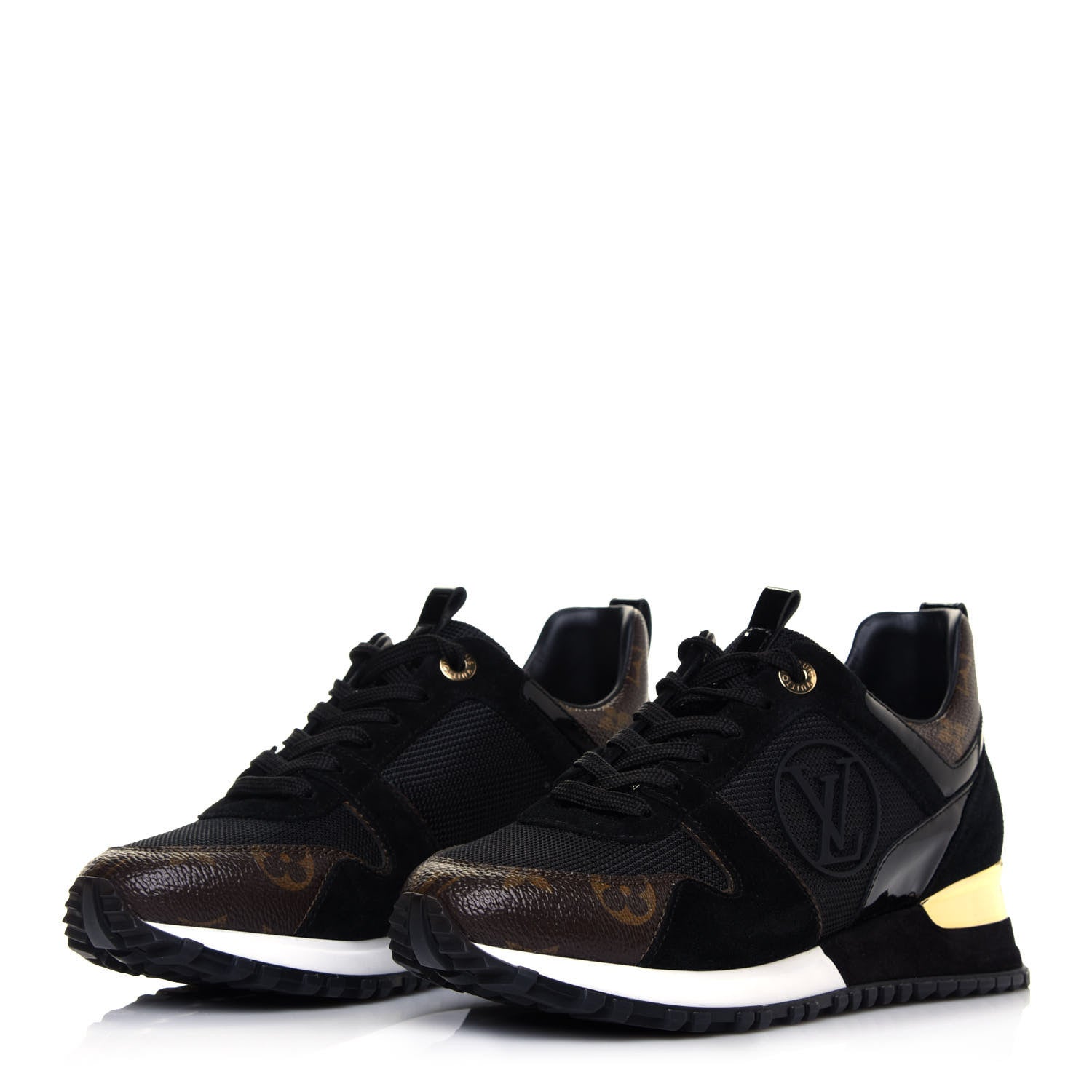 Louis Vuitton Suede Monogram Run Away Sneakers 36 Black 3 of 9