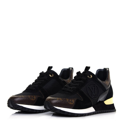 Louis Vuitton Suede Monogram Run Away Sneakers 36 Black 3 of 9