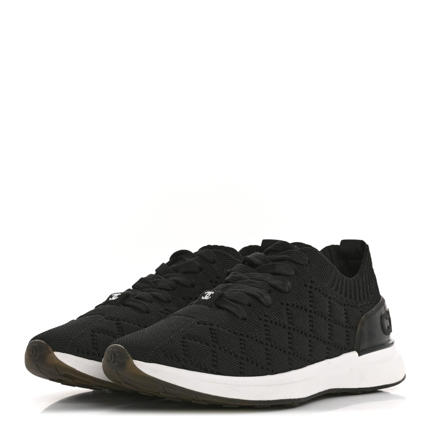 Chanel Fabric Logo Sneakers 36 Black 4 of 10