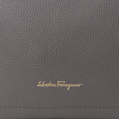 Salvatore Ferragamo Hammered Calfskin Double Handle Medium Amy Tote Grey 8 of 10