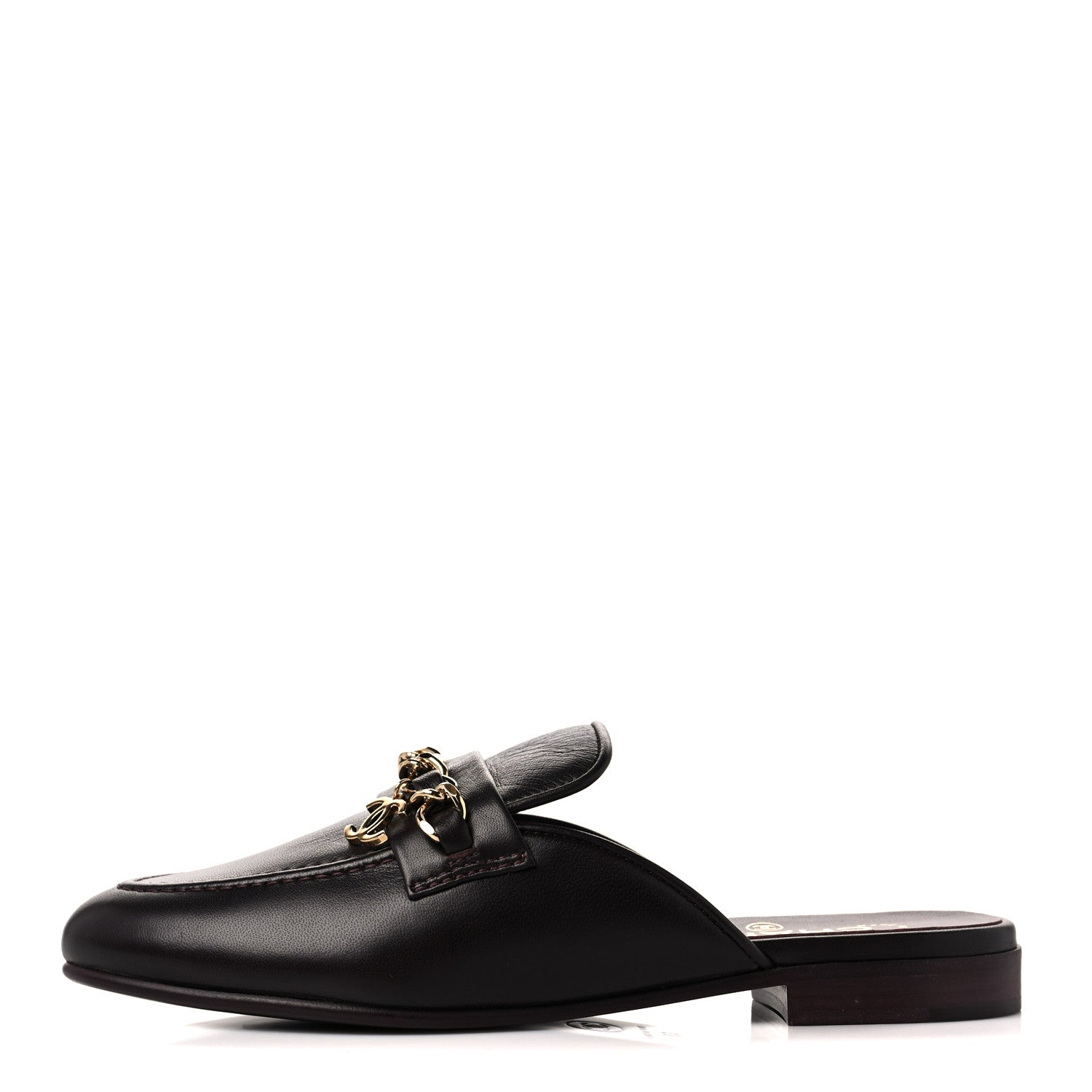 Chanel Lambskin Chain CC Mules 37 Bordeaux 1 of 9