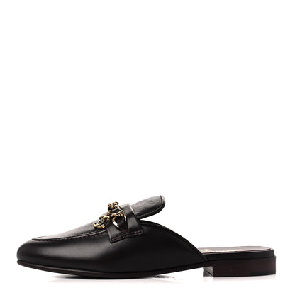 Chanel Lambskin Chain CC Mules 37 Bordeaux 1 of 9