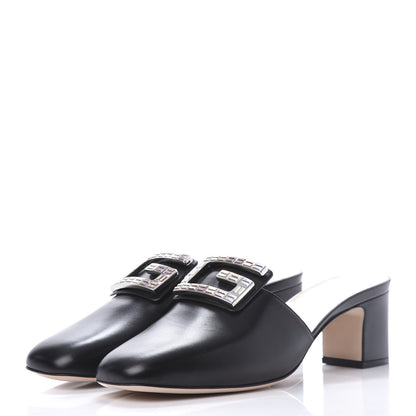 Gucci Malaga Kid Crystal Square G Madelyn Mules 42 Black 3 of 10