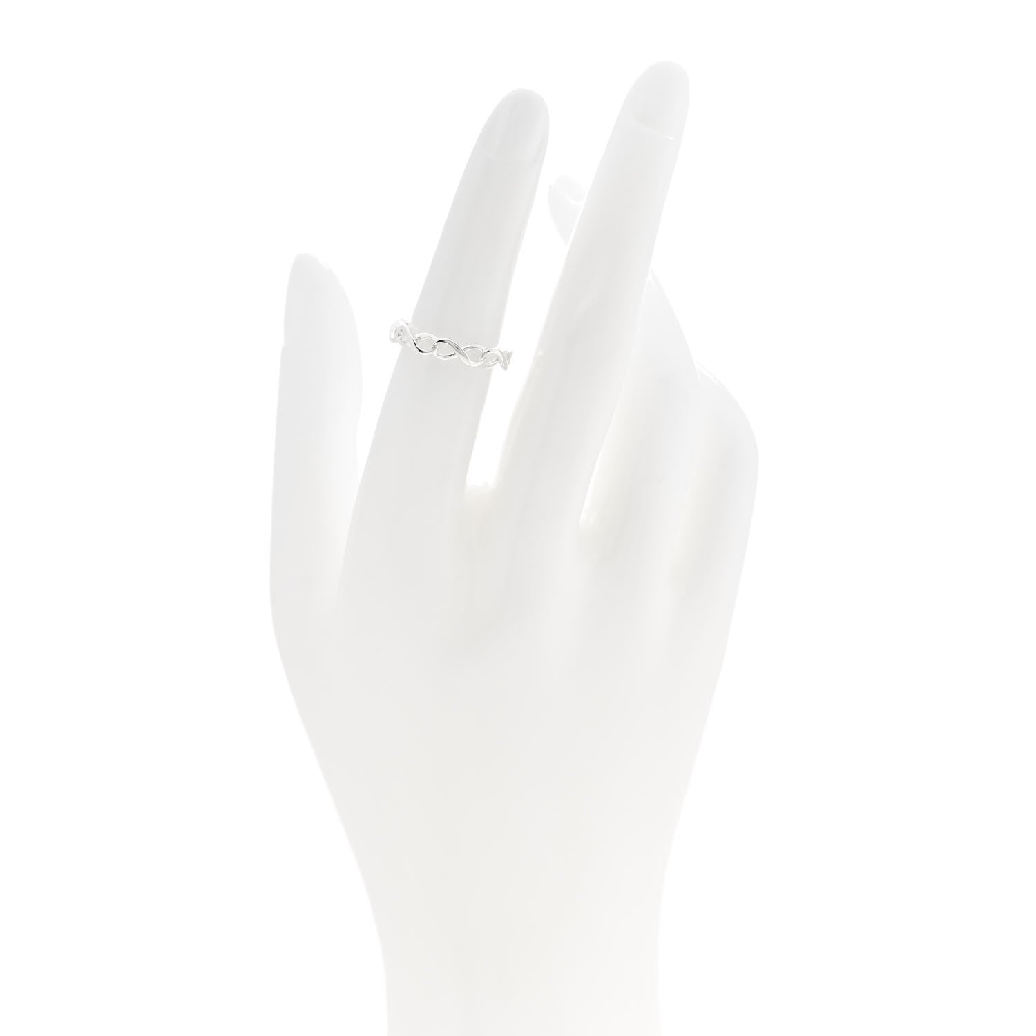 Tiffany Sterling Silver Narrow Infinity Band Ring 50 5.5 2 of 5