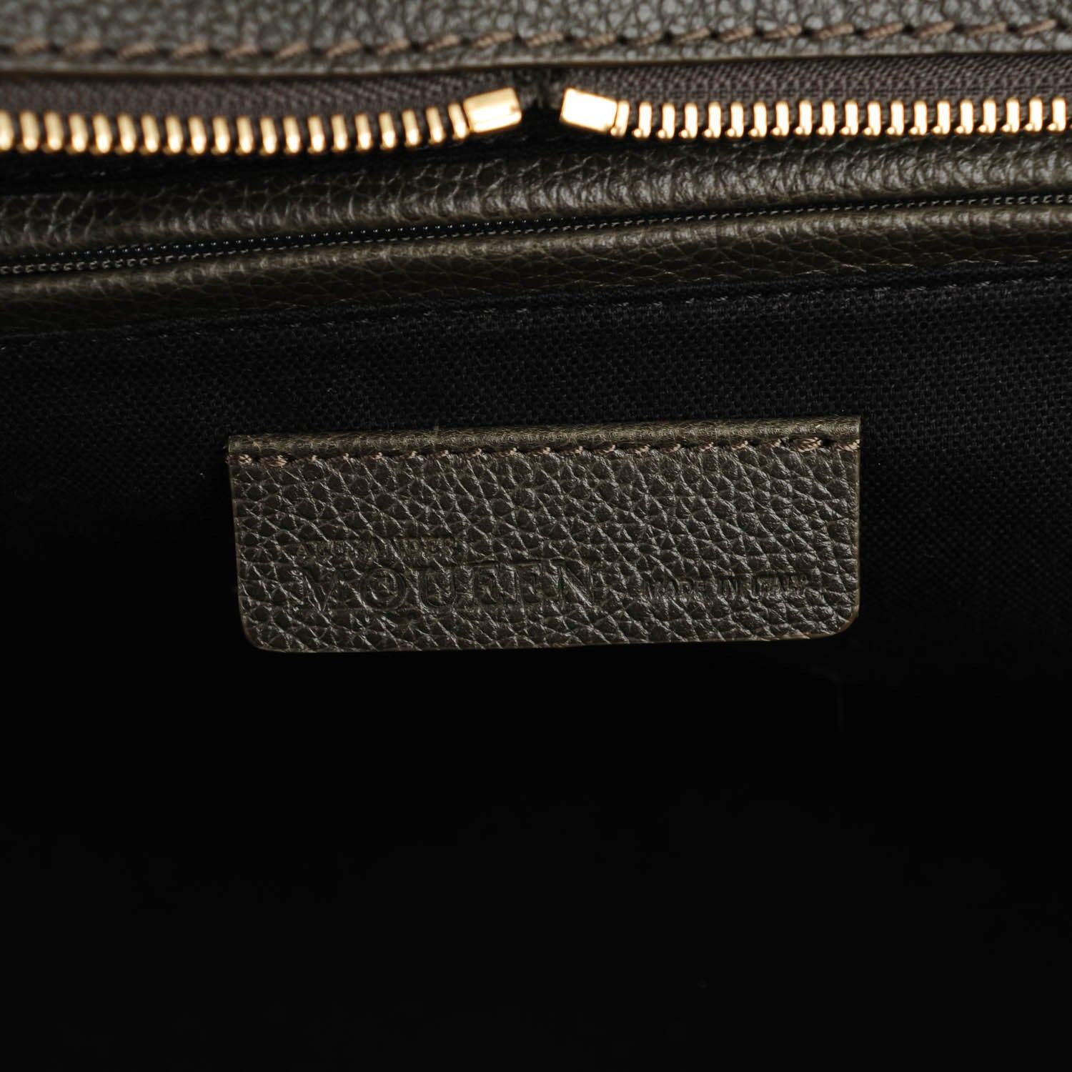 Alexander McQueen Pebbled Calfskin Large Skull Padlock Zip Around Tote Verde Militare 6 of 7