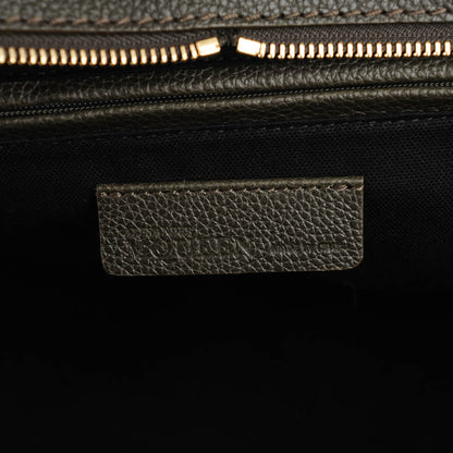 Alexander McQueen Pebbled Calfskin Large Skull Padlock Zip Around Tote Verde Militare 6 of 7