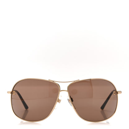 Chanel Metal CC Aviator Sunglasses 4193 Gold Havana Gold Havana 2 of 7