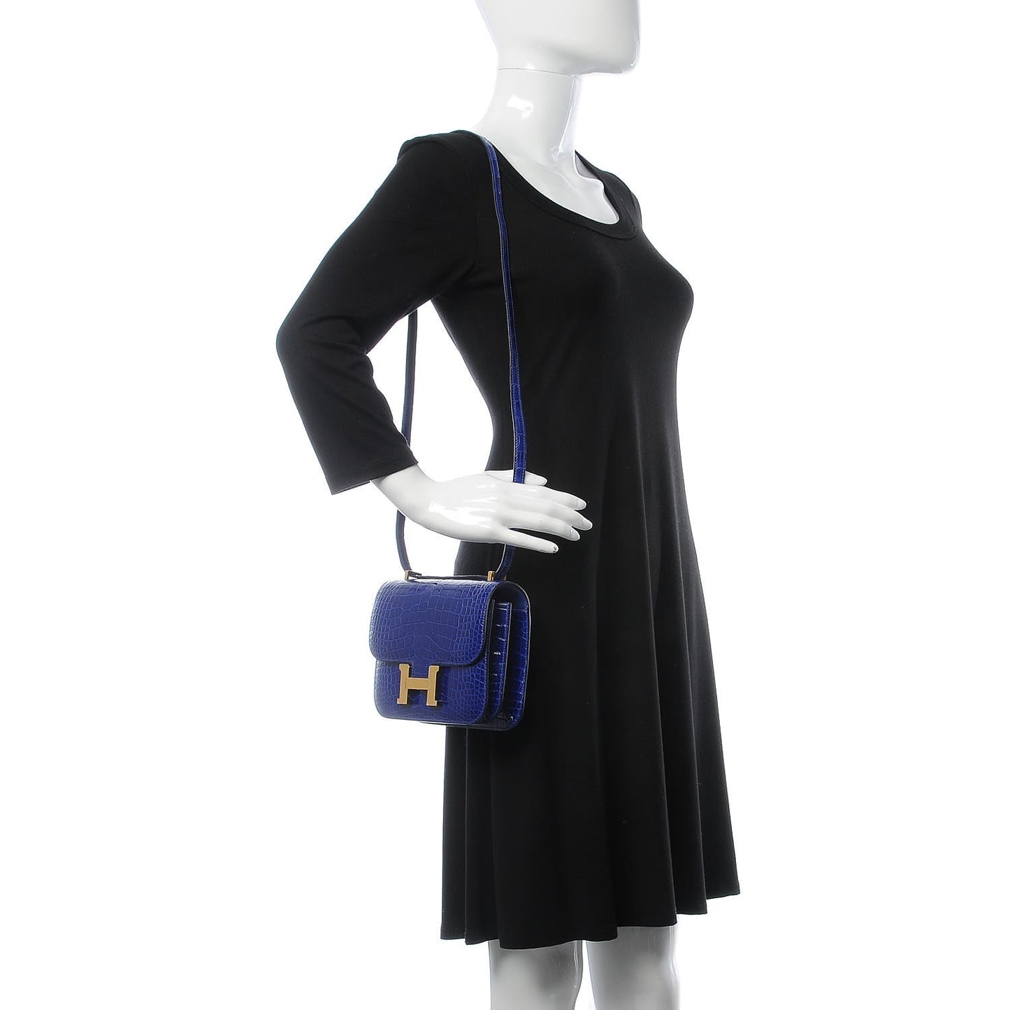 Shiny Alligator Constance 18 Bleu Electrique