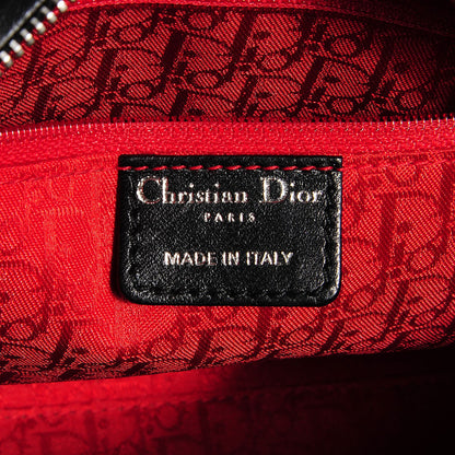 Christian Dior Lambskin Cannage Medium Lady Dior Black 6 of 7