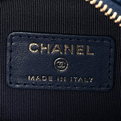 Chanel Caviar Quilted Round Clutch With Chain Blue 6 of 10