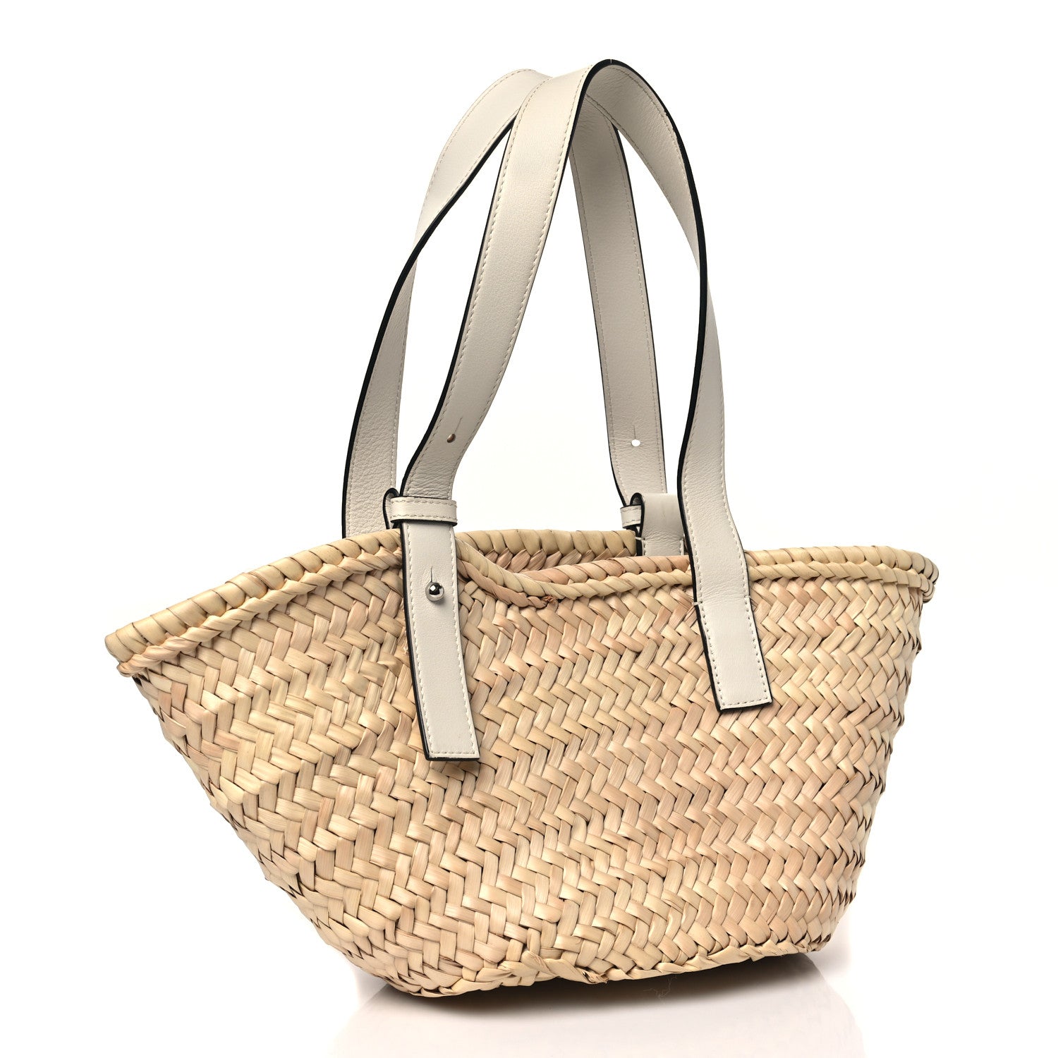 Loewe Raffia Small Basket Tote Bag Natural White 3 of 10