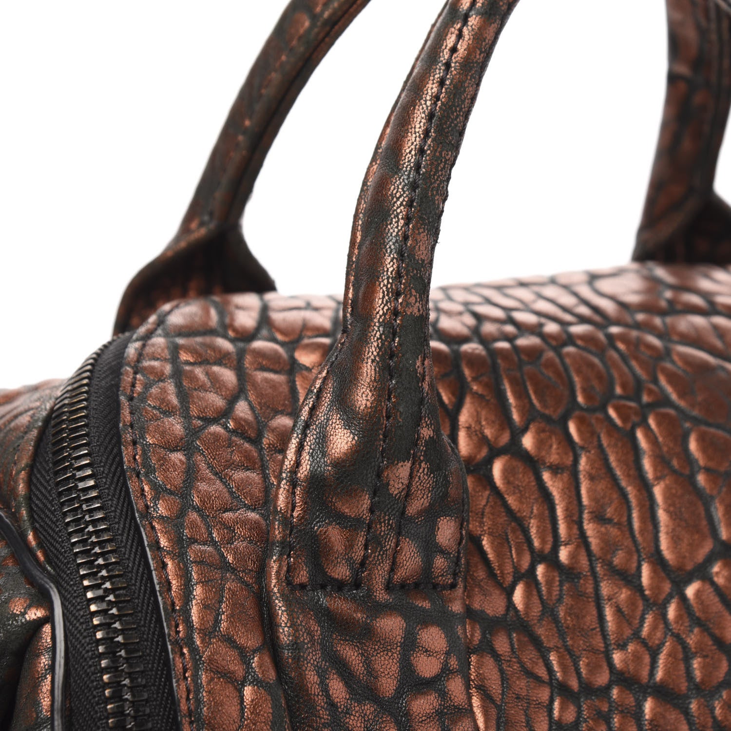 Alexander Wang Metallic Pebbled Lambskin Rockie Bronze Black Hardware 12 of 13