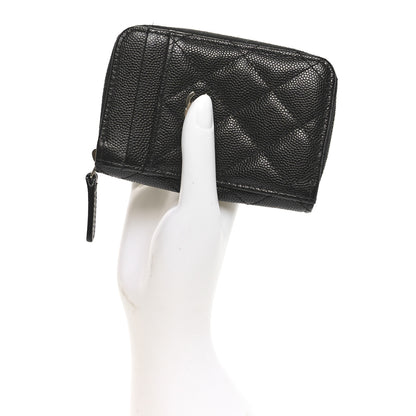 Chanel Caviar Quilted Zip Card Holder Black 2 of 10