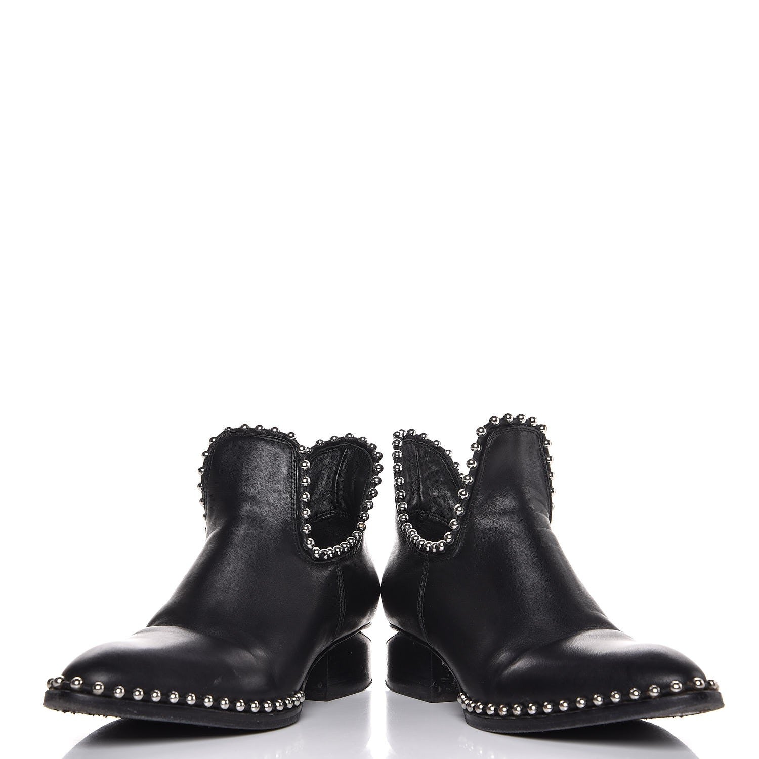 Alexander Wang Calfskin Studded Kori Cutout Boots 36 Black 6 of 15