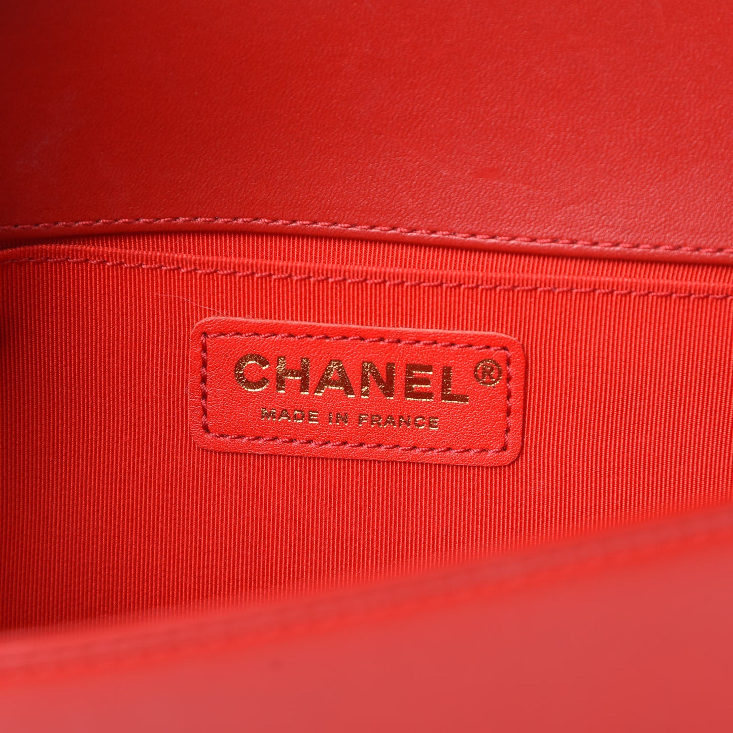 Lambskin Quilted Medium Boy Flap Red