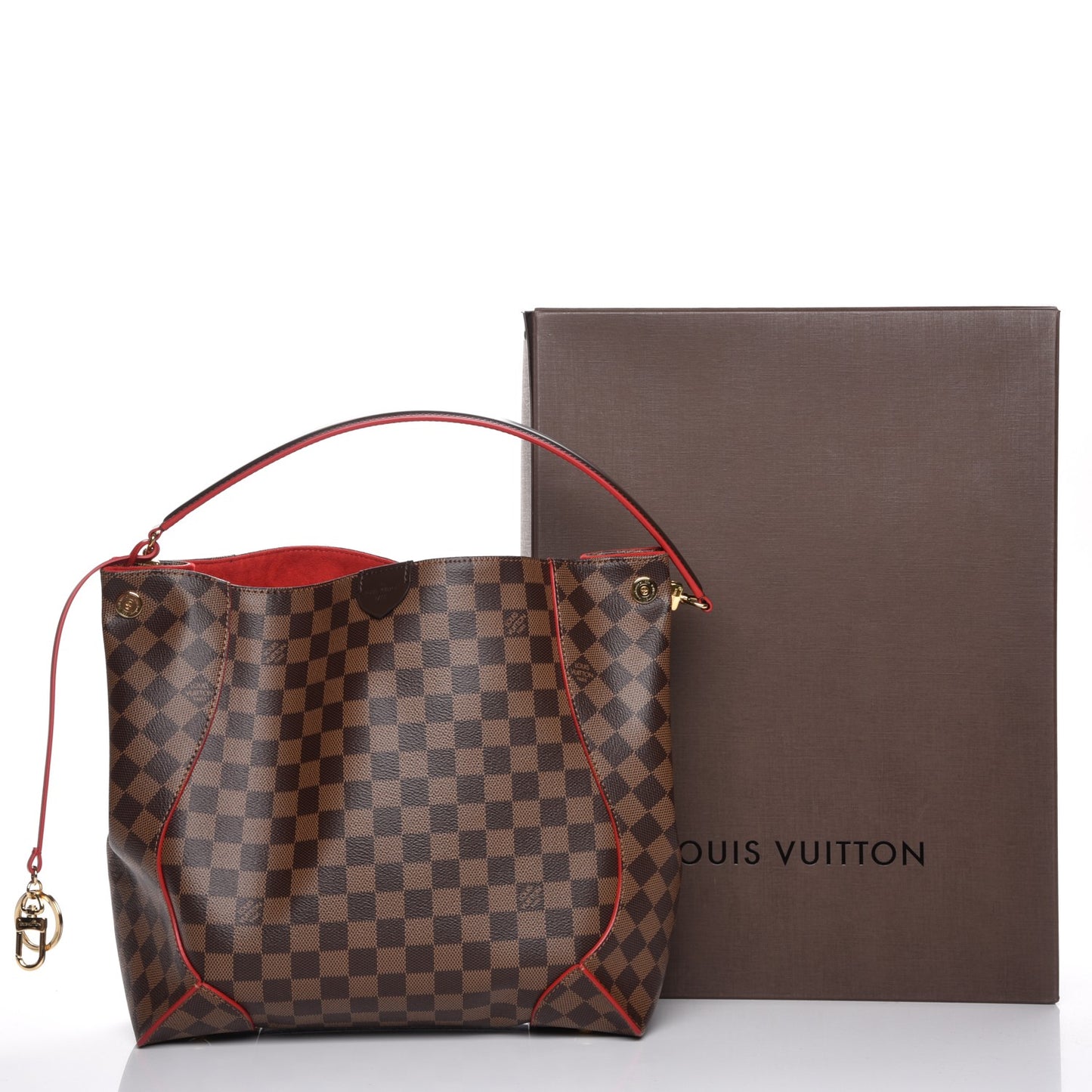 Damier Ebene Caissa Hobo Cherry