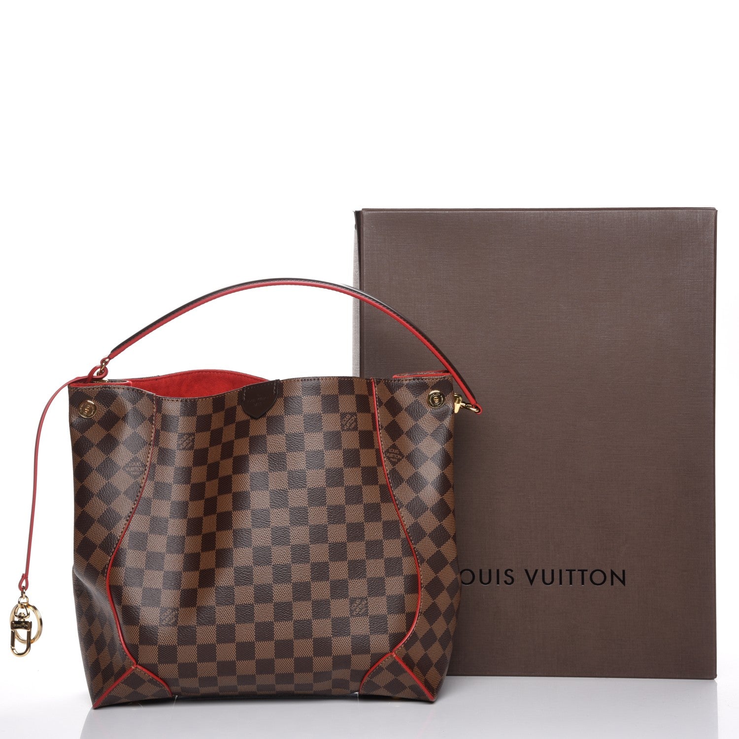 Louis Vuitton Damier Ebene Caissa Hobo Cherry 8 of 8