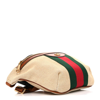 Gucci Vintage Canvas Web Belt Bag Sand Cuir 4 of 10
