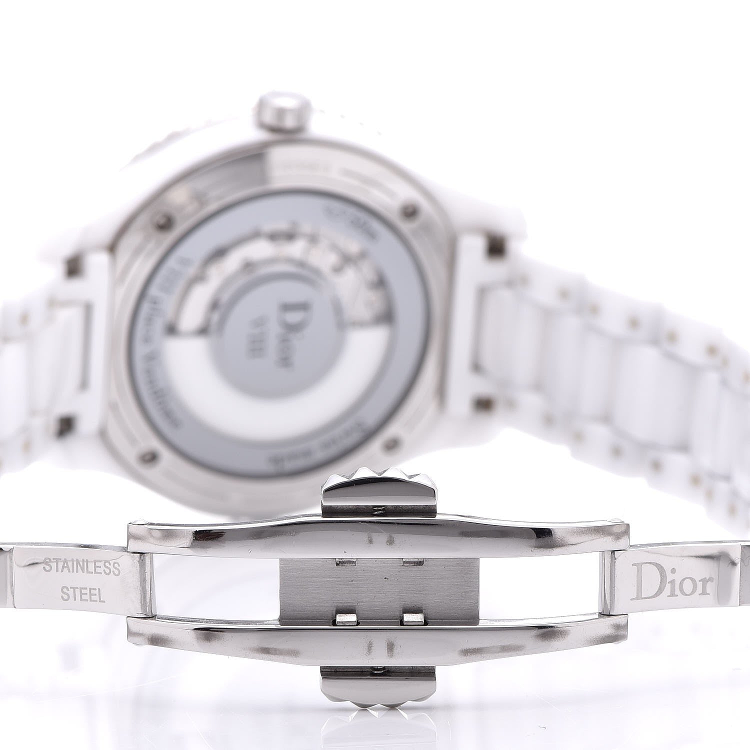 Christian Dior Stainless Steel Ceramic Diamond Mother of Pearl 33mm Dior VIII Automatic Watch White 6 of 9