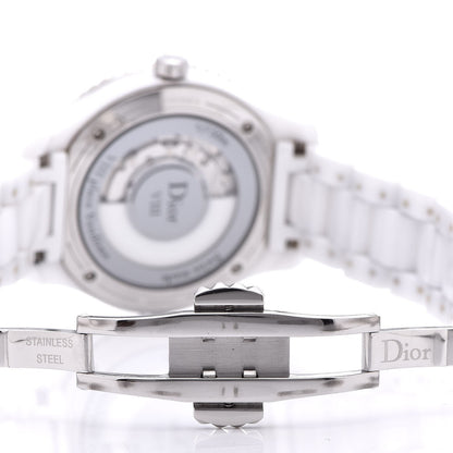 Christian Dior Stainless Steel Ceramic Diamond Mother of Pearl 33mm Dior VIII Automatic Watch White 6 of 9