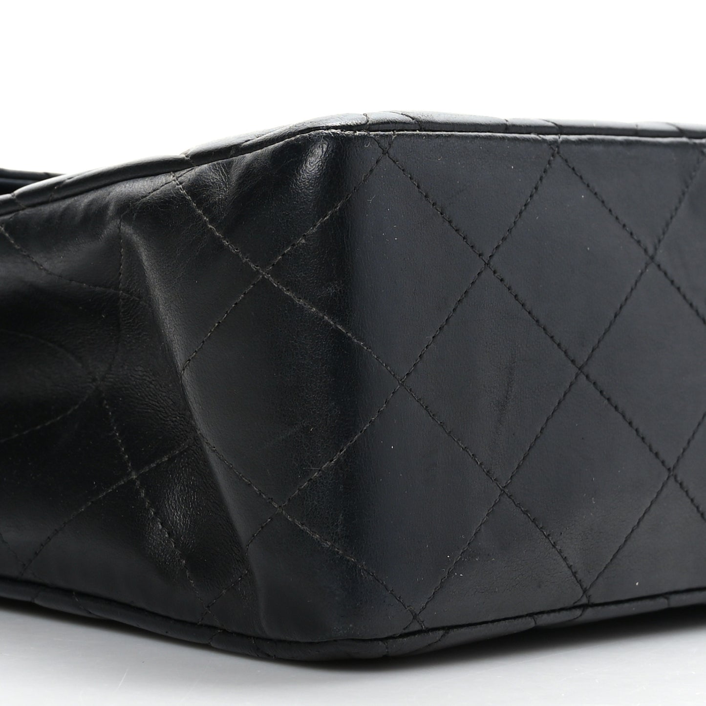 Lambskin Quilted Jumbo Single Flap Black