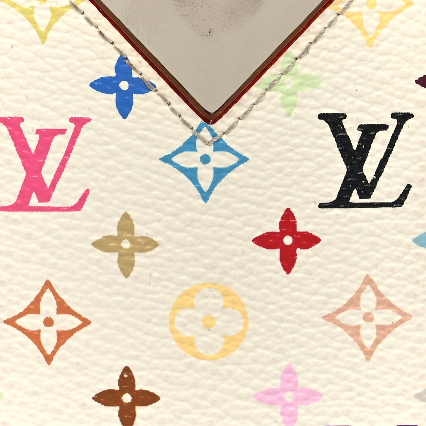 Monogram Multicolor Mirror and Case Pouch White