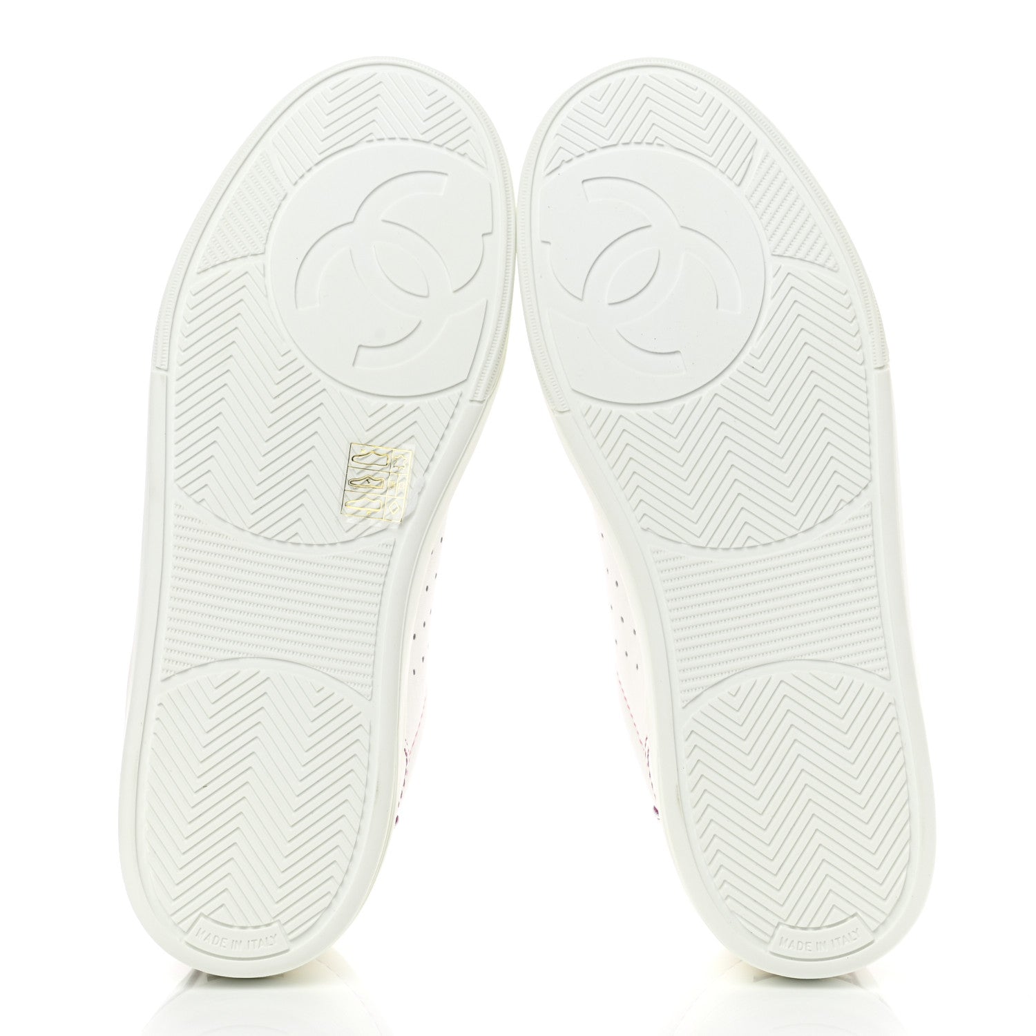 Chanel Calfskin Womens Logo Sneakers 39 White Pink 5 of 8