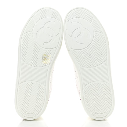 Chanel Calfskin Womens Logo Sneakers 39 White Pink 5 of 8