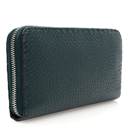 Fendi Cuoio Romano Lux Selleria Zip Around Wallet Blue 3 of 6