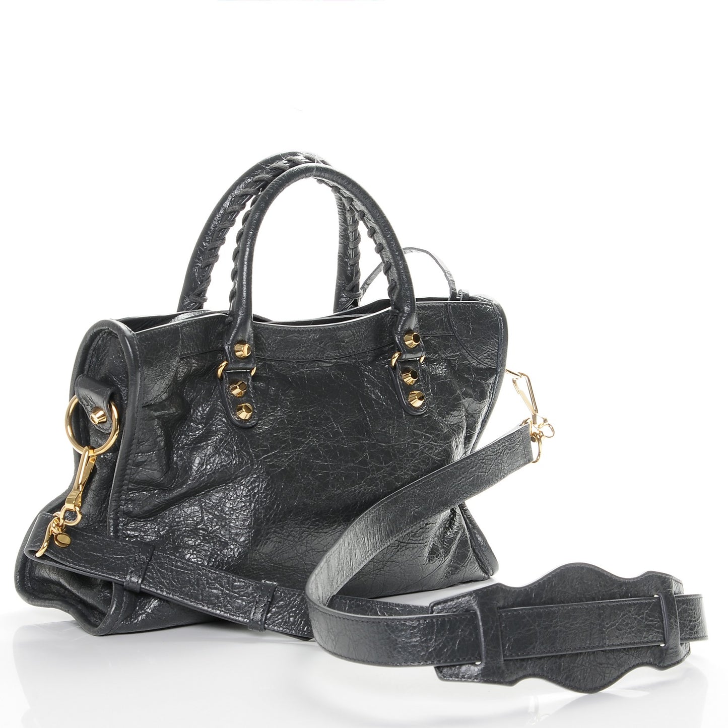 Agneau Classic Gold Hardware S City Gris Fossile