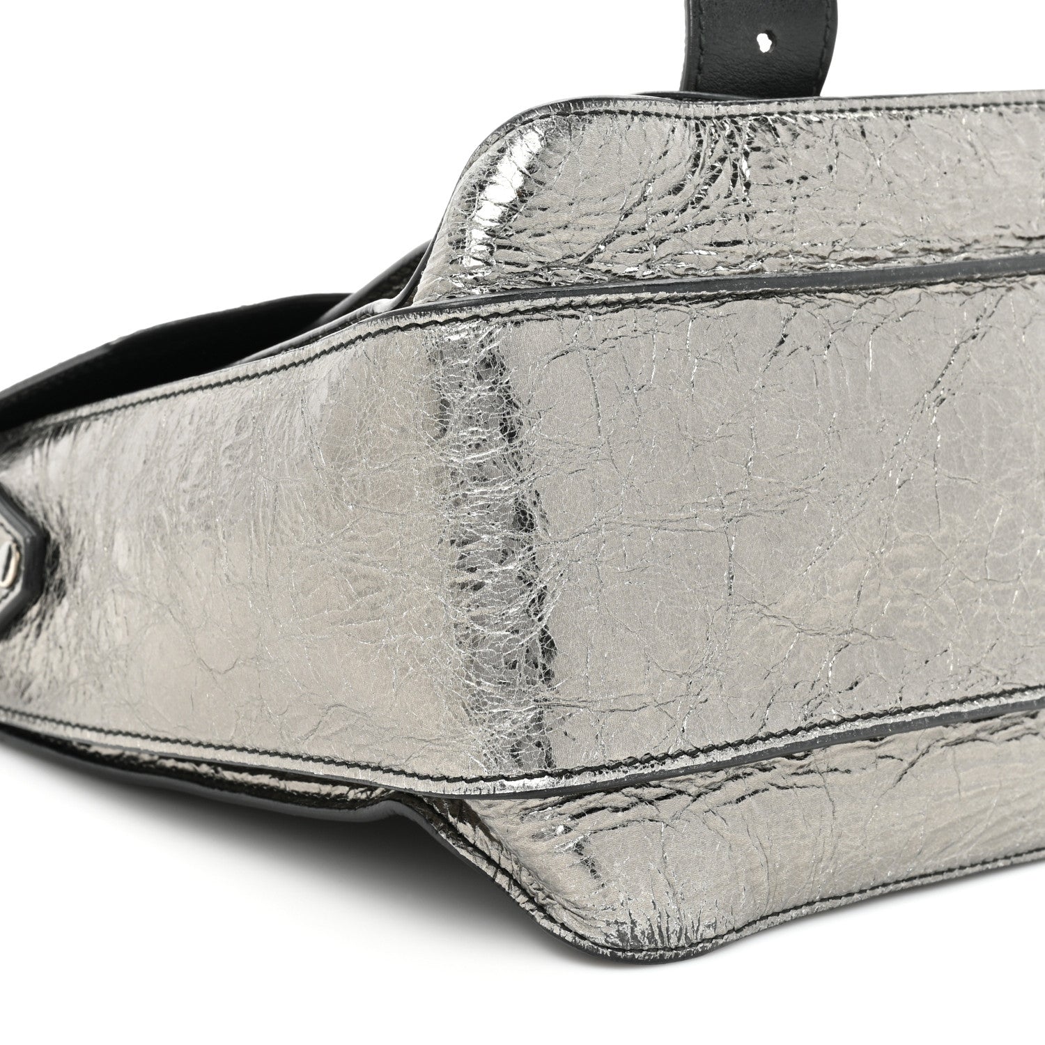 Proenza Schouler Metallic Paper Lambskin Medium PS1 Plus Zip Satchel Gun Metal 9 of 19