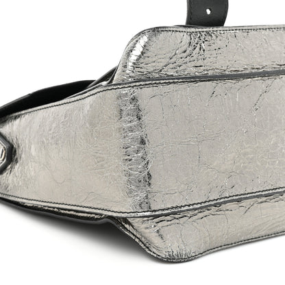 Proenza Schouler Metallic Paper Lambskin Medium PS1 Plus Zip Satchel Gun Metal 9 of 19