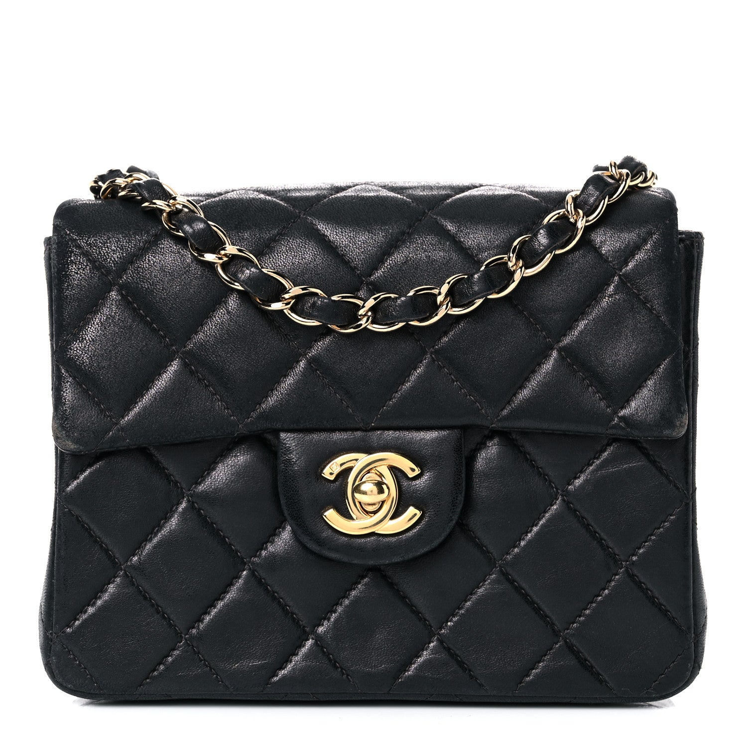 Chanel Lambskin Quilted Mini Square Flap Bag Black 1 of 28