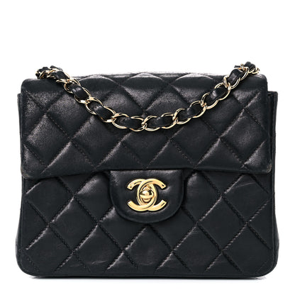 Chanel Lambskin Quilted Mini Square Flap Bag Black 1 of 28