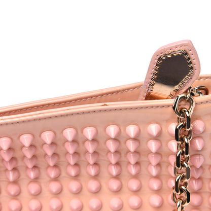 Christian Louboutin Patent Calfskin Studded Loubiposh Chain Clutch Light Pink 6 of 6